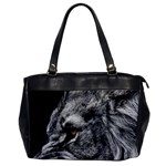 Angry Male Lion Roar Wild Animal Oversize Office Handbag Front