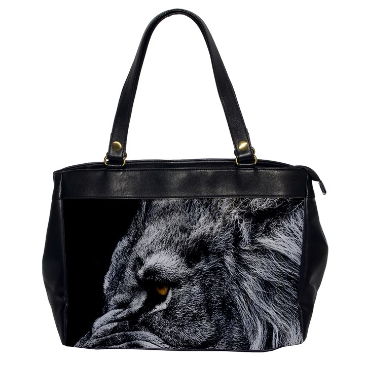 Angry Male Lion Roar Wild Animal Oversize Office Handbag