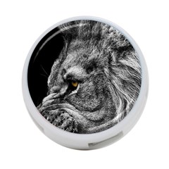 Angry Male Lion Roar Wild Animal 4-port Usb Hub (one Side) by Cendanart