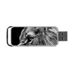 Angry Male Lion Roar Wild Animal Portable Usb Flash (two Sides) by Cendanart