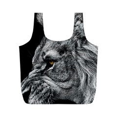 Angry Male Lion Roar Wild Animal Full Print Recycle Bag (m)