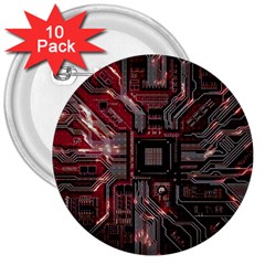 Chip Retro Technology 3  Buttons (10 Pack)  by Cendanart