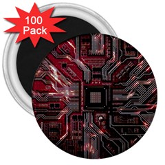 Chip Retro Technology 3  Magnets (100 Pack) by Cendanart