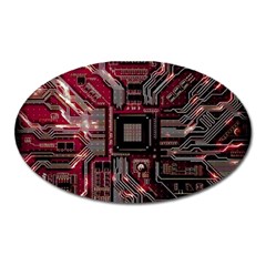 Chip Retro Technology Oval Magnet by Cendanart