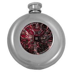 Chip Retro Technology Round Hip Flask (5 Oz) by Cendanart