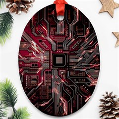 Chip Retro Technology Oval Ornament (two Sides)