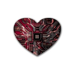 Chip Retro Technology Rubber Coaster (heart) by Cendanart