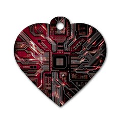 Chip Retro Technology Dog Tag Heart (one Side)