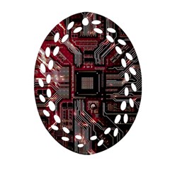 Chip Retro Technology Ornament (oval Filigree) by Cendanart