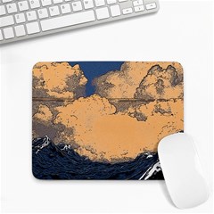 Wave Aesthetic Ocean Retro Sea Vintage Small Mousepad by Cendanart