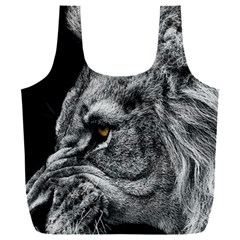 Angry Male Lion Roar Wild Animal Full Print Recycle Bag (xxl) by Cendanart