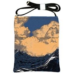 Wave Aesthetic Ocean Retro Sea Vintage Shoulder Sling Bag by Cendanart