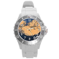 Wave Aesthetic Ocean Retro Sea Vintage Round Plastic Sport Watch (l) by Cendanart