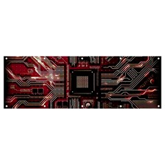 Chip Retro Technology Banner And Sign 12  X 4  by Cendanart