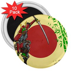 Meme Samurai Artwork Japaneses 3  Magnets (10 Pack)  by Cendanart