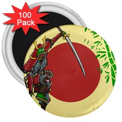 Meme Samurai Artwork Japaneses 3  Magnets (100 Pack) by Cendanart