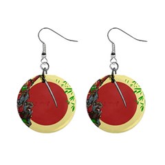 Meme Samurai Artwork Japaneses Mini Button Earrings by Cendanart