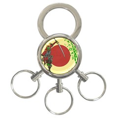 Meme Samurai Artwork Japaneses 3-ring Key Chain by Cendanart