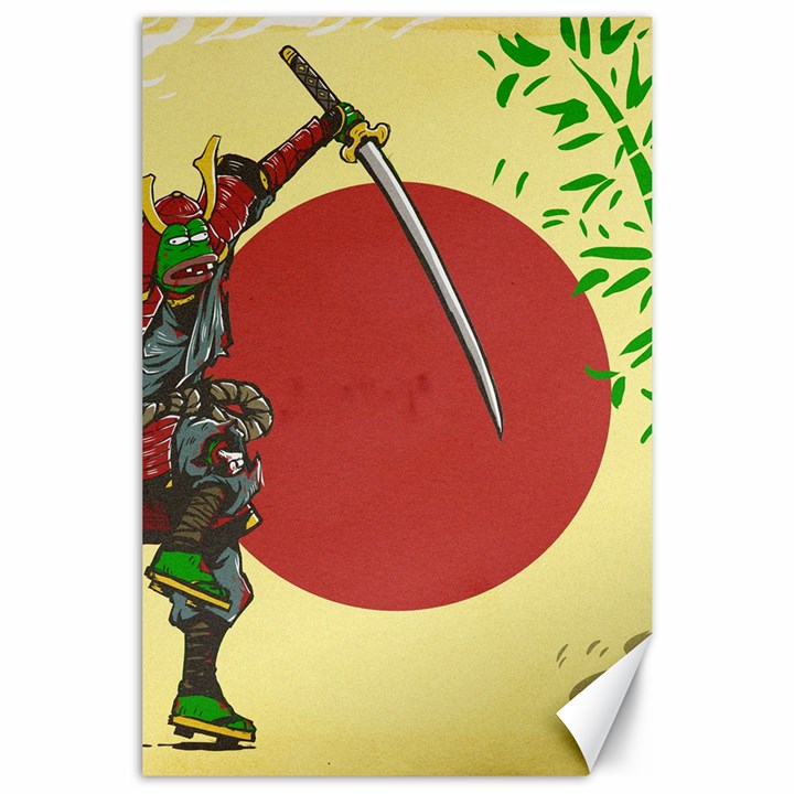 Meme Samurai Artwork Japaneses Canvas 24  x 36 