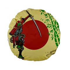 Meme Samurai Artwork Japaneses Standard 15  Premium Flano Round Cushions by Cendanart