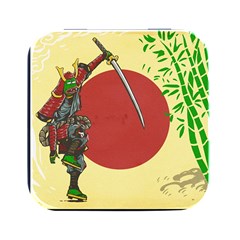 Meme Samurai Artwork Japaneses Square Metal Box (black) by Cendanart