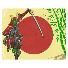 Meme Samurai Artwork Japaneses Premium Plush Fleece Blanket (medium) by Cendanart