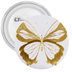 Simulated Gold Leaf Gilded Butterfly 3  Buttons by essentialimage