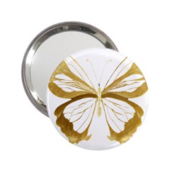 Simulated Gold Leaf Gilded Butterfly 2 25  Handbag Mirrors by essentialimage