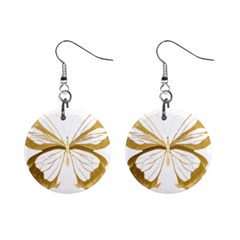 Simulated Gold Leaf Gilded Butterfly Mini Button Earrings by essentialimage