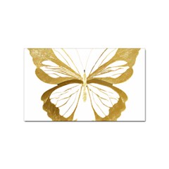 Simulated Gold Leaf Gilded Butterfly Sticker (rectangular) by essentialimage