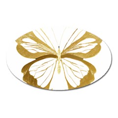 Simulated Gold Leaf Gilded Butterfly Oval Magnet by essentialimage