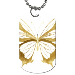 Simulated Gold Leaf Gilded Butterfly Dog Tag (two Sides) by essentialimage