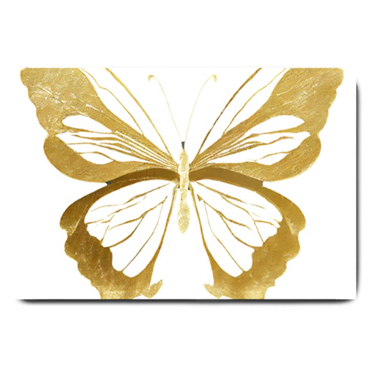 Simulated Gold Leaf Gilded Butterfly Large Doormat