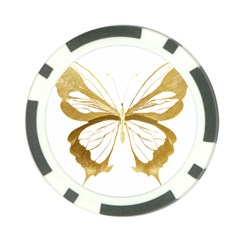 Simulated Gold Leaf Gilded Butterfly Poker Chip Card Guard by essentialimage