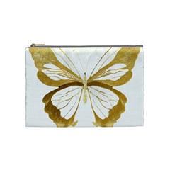 Simulated Gold Leaf Gilded Butterfly Cosmetic Bag (medium) by essentialimage