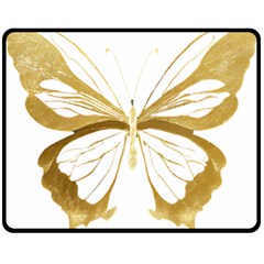 Simulated Gold Leaf Gilded Butterfly Fleece Blanket (medium) by essentialimage