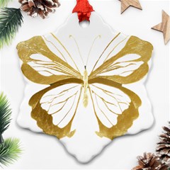 Simulated Gold Leaf Gilded Butterfly Ornament (snowflake)