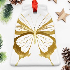 Simulated Gold Leaf Gilded Butterfly Bell Ornament (two Sides) by essentialimage