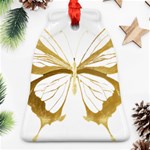 Simulated Gold Leaf Gilded Butterfly Bell Ornament (Two Sides) Front