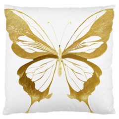 Simulated Gold Leaf Gilded Butterfly Large Cushion Case (two Sides) by essentialimage