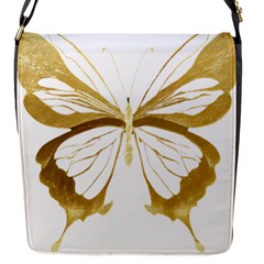 Simulated Gold Leaf Gilded Butterfly Flap Closure Messenger Bag (s) by essentialimage