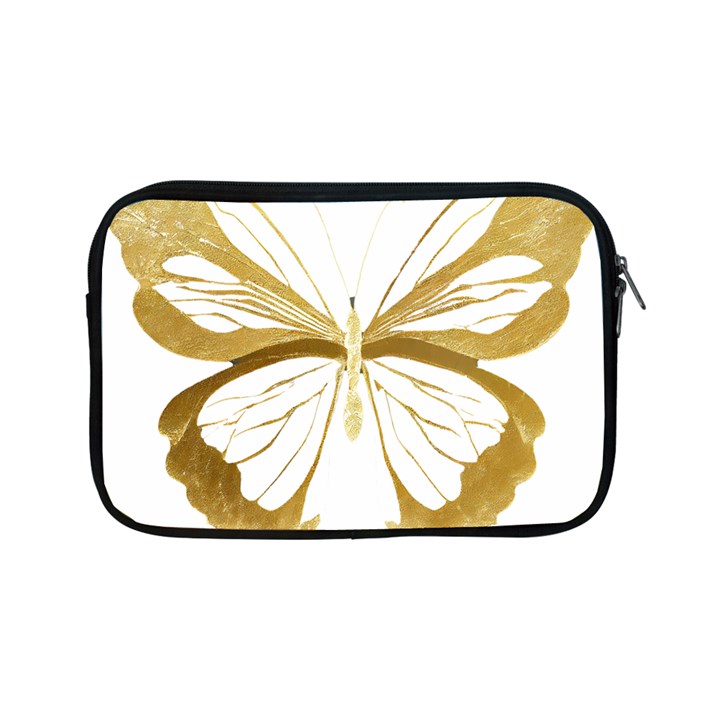 Simulated Gold Leaf Gilded Butterfly Apple iPad Mini Zipper Cases