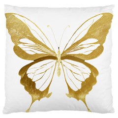 Simulated Gold Leaf Gilded Butterfly Standard Premium Plush Fleece Cushion Case (one Side) by essentialimage