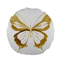 Simulated Gold Leaf Gilded Butterfly Standard 15  Premium Flano Round Cushions by essentialimage