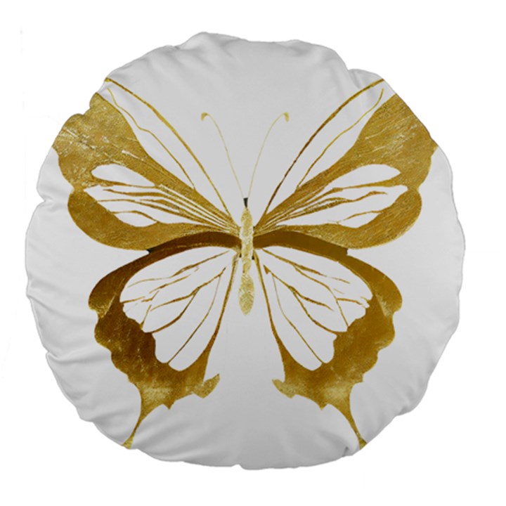 Simulated Gold Leaf Gilded Butterfly Large 18  Premium Flano Round Cushions