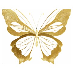 Simulated Gold Leaf Gilded Butterfly Two Sides Premium Plush Fleece Blanket (medium) by essentialimage