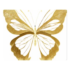 Simulated Gold Leaf Gilded Butterfly Two Sides Premium Plush Fleece Blanket (large) by essentialimage