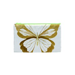 Simulated Gold Leaf Gilded Butterfly Cosmetic Bag (xs) by essentialimage