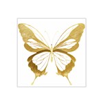 Simulated Gold Leaf Gilded Butterfly Satin Bandana Scarf 22  x 22  Front