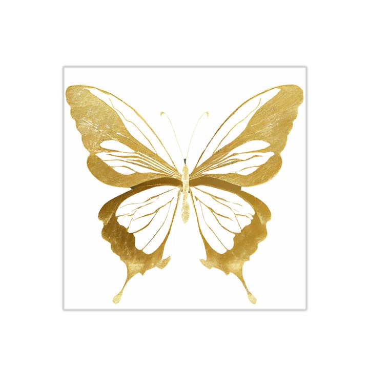 Simulated Gold Leaf Gilded Butterfly Satin Bandana Scarf 22  x 22 